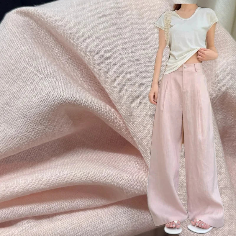 PINK SAND-WASHED LINEN BLEND - 40% Flax, 210g/m, 145cm Wide - Soft Days