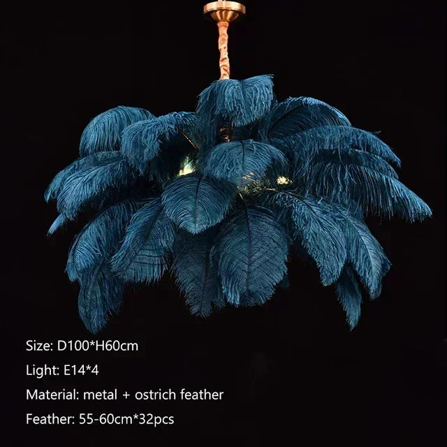 PLUME - Nordic Feather Chandelier - 3 Colors, 3 Sizes, LED Bulbs Included