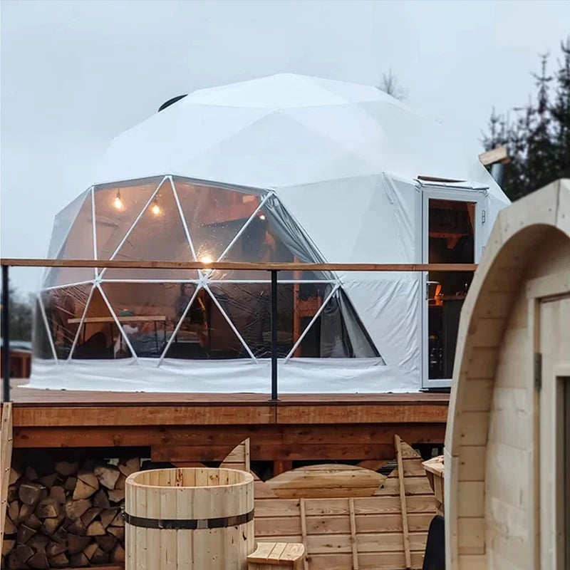 Premium PVC Geodesic Dome Tent All Season Waterproof Luxury Outdoor Shelter