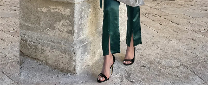 Onlymaker Women Open Toe Slip On Elastic Side Open Sandals Fashion Female Shoes Plus Size US5~US15 Fashion Sandals