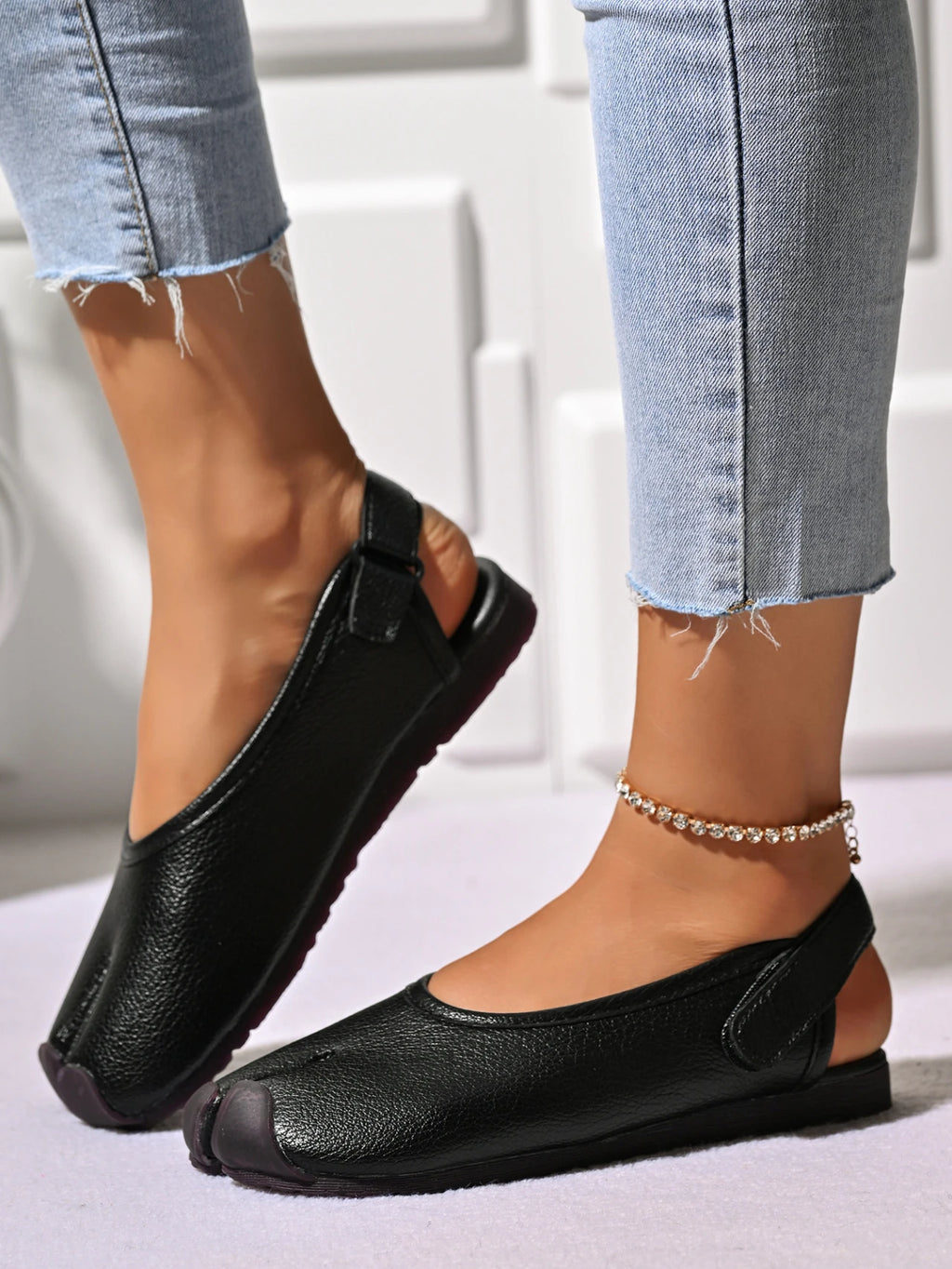 New Summer Soft Leather Split Toe Women Sandals Casual Comfortable Soft-soled Pig's Hoof Shoes Slingbacks Tabi Ballet Shoe