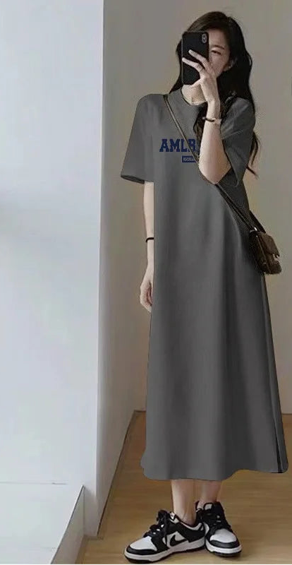 Oversized T-Shirt Maxi Dress – Side Split