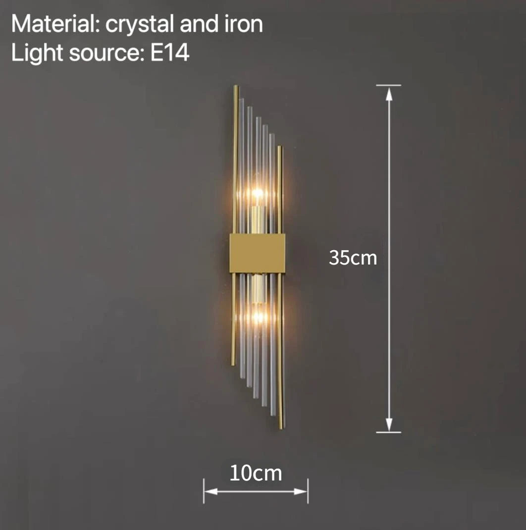 Crystal LED Wall Sconce – Black/Gold, 2 Styles, S/L