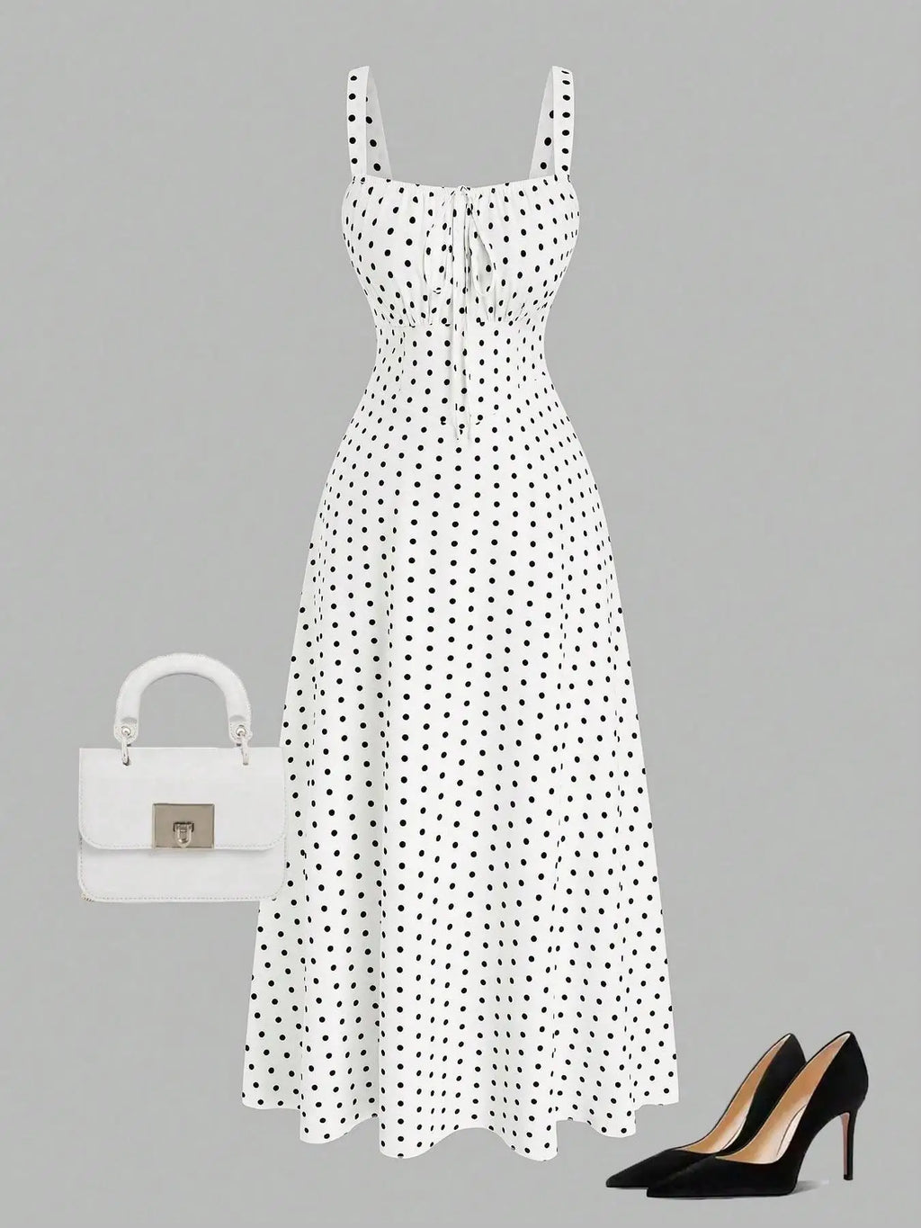 【Plus Size】 Polka Dot Print Dress, Casual Sleeveless Dress for Summer, Women's Plus Size Clothing for Daily Wear