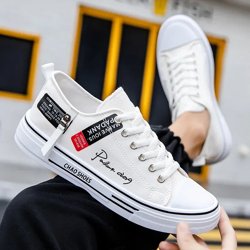 Men's Canvas Low-Top Sneakers - Breathable Casual Outdoor Tennis Shoes