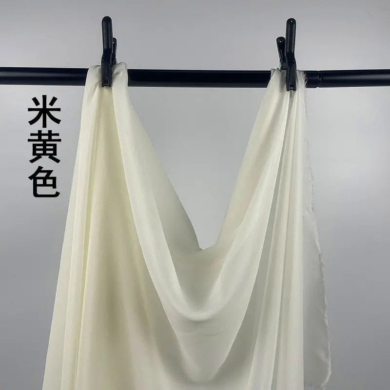 100D CHIFFON FABRIC BY THE METER - Soft Woven Sheer, 55 Colors - Make It Yours