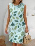 2026 New Women's Casual Dresses Tropical Plant Graphic Printing Bright Colors Fashion Sleeveless Outdoor Hawaii Women's Clothing