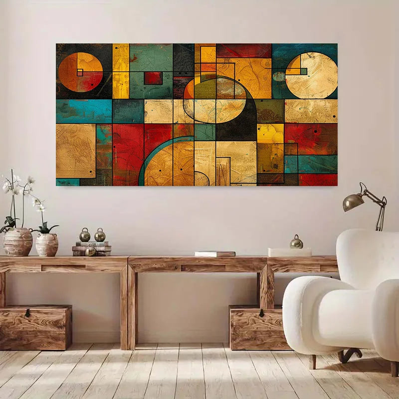 Modern Frameless Canvas Art - geometric color - abstract decor