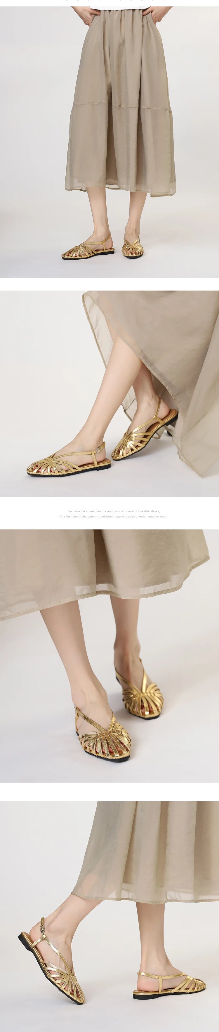 ZAROY Narrow Band Women Flat Sandals Large Size Designer Brand Banquet Wedding Shoes Summer Hollow Beach Gladiator Sandals