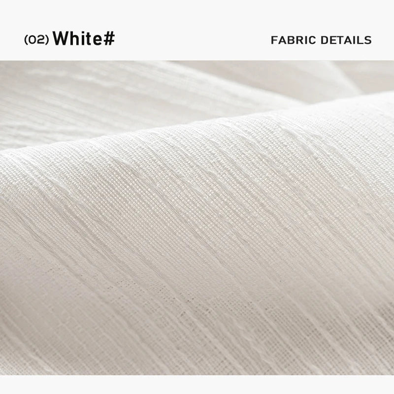 JACQUARD LINEN SHEER CURTAINS - Soft Voile Panel Custom Size - Natural & Airy