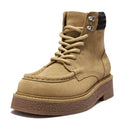 Desert Boots - Genuine Leather Square Toe Height Increasing Sheepskin Lining Handmade