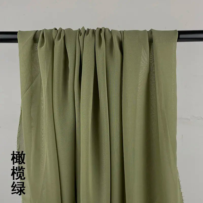 100D CHIFFON FABRIC BY THE METER - Soft Woven Sheer, 55 Colors - Make It Yours