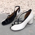 Summer Exposed Toe Ankle Strap Tabi Sandals Women Split Toe High Heels Women Round Heel Tabi Shoes Women Party Zapatos Mujer