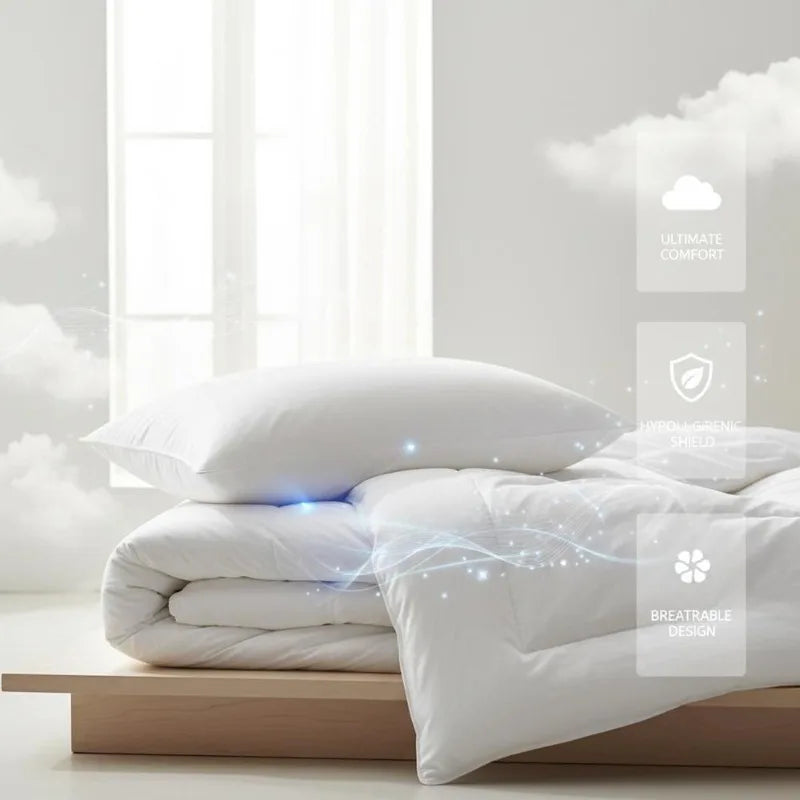 COTTON DUVET COVER SET - 200 × 200 cm - Soft Washable Bedding