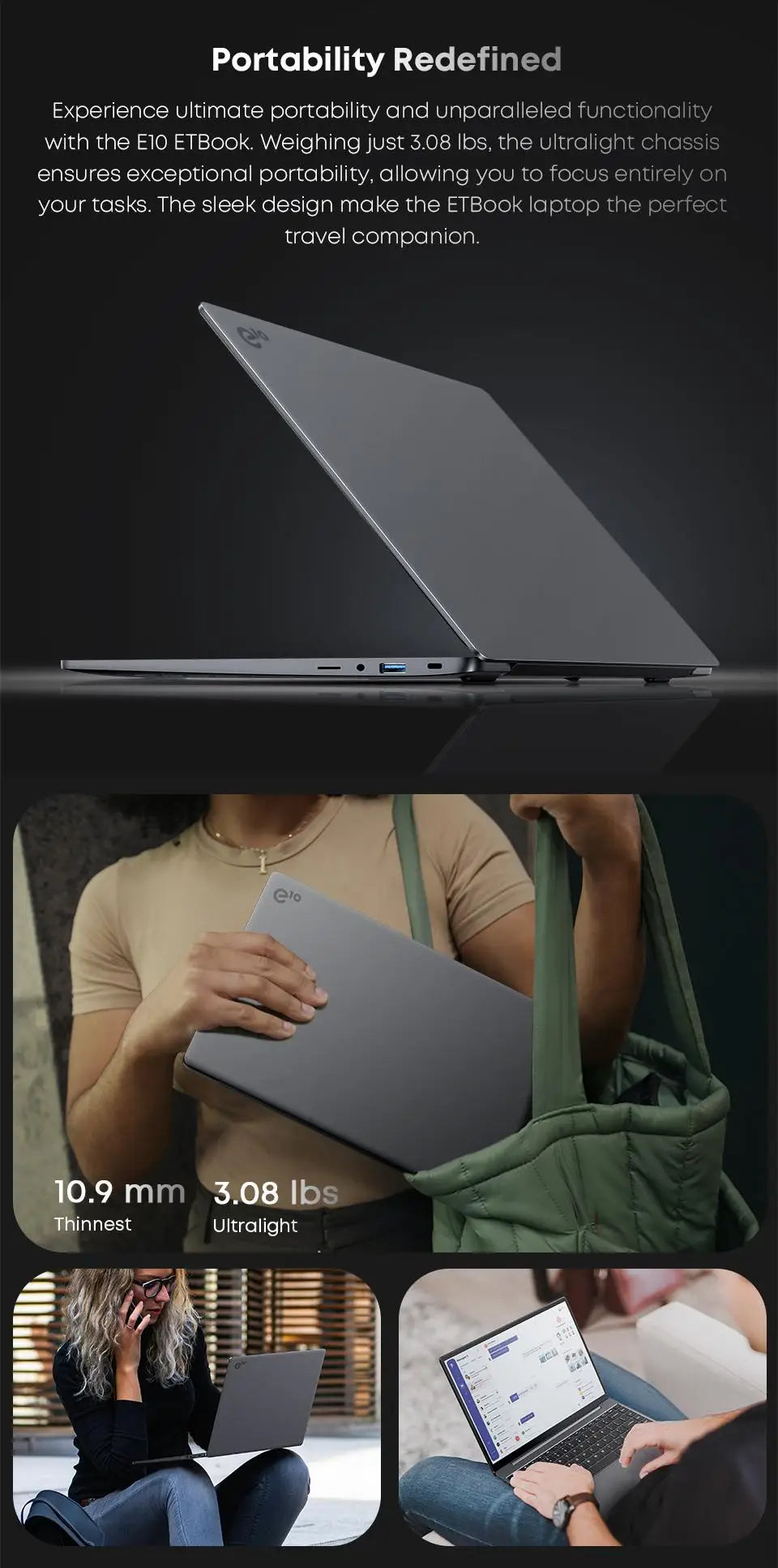 Acer E10 ETBook 14" 2K - i3-1220P Ultra-Thin Laptop