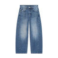 Balloon Sickle Barrel Jeans - Mid Waist Curved Wide Leg