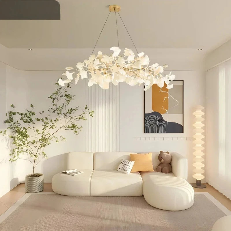 Ginkgo Leaf Ceramic Pendant Chandelier