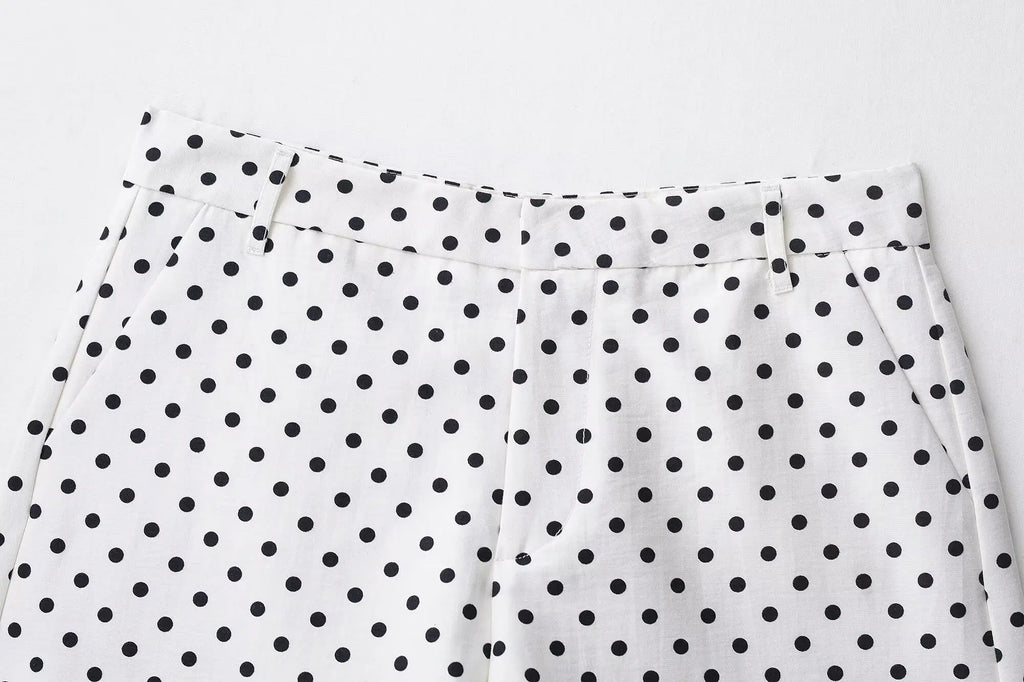 HH Woman Autumn Long Sleeves Turtleneck Zipper With Pockets Drawstring Casual Coats Women Fashion Polka Dot Printed Jacket