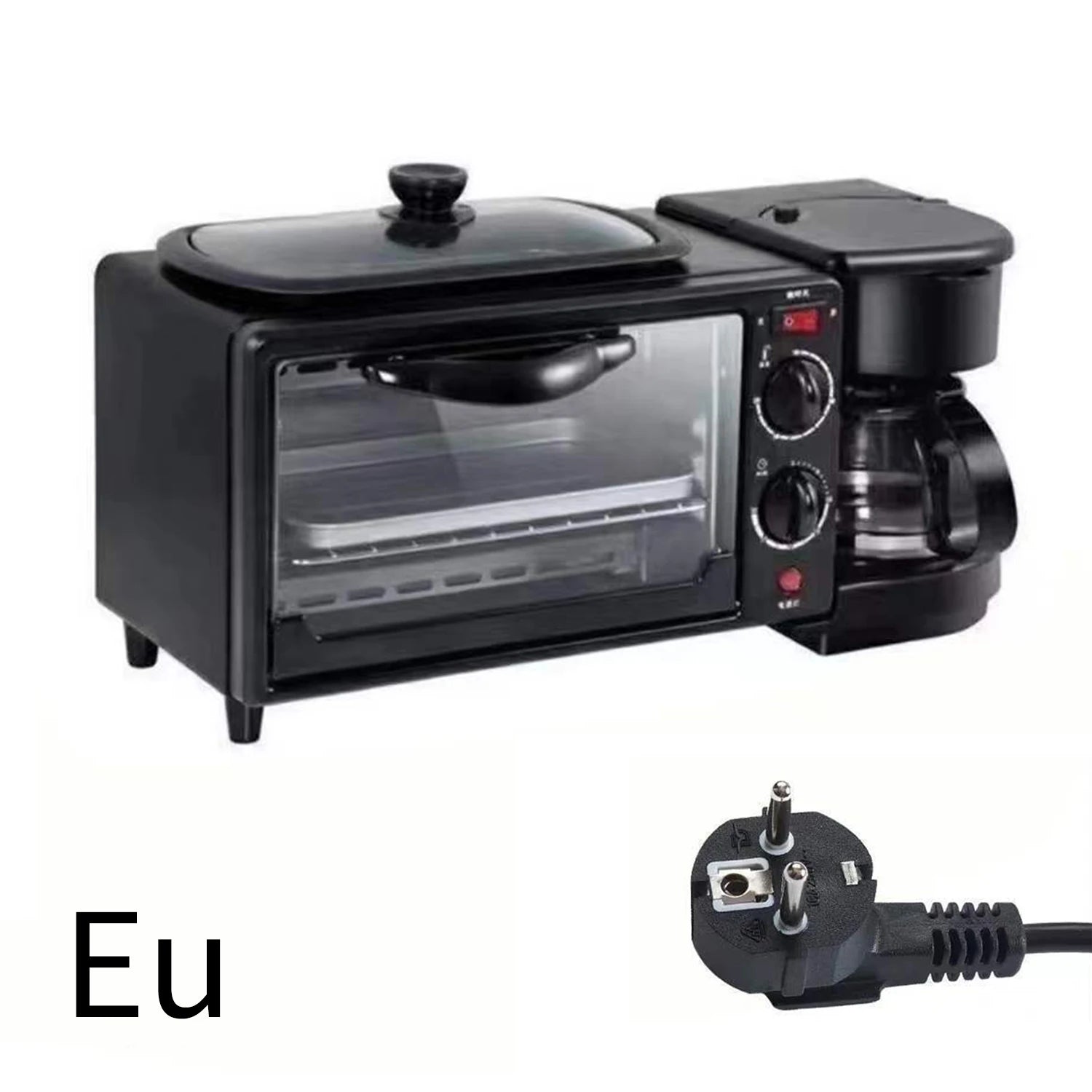 3 in 1 Breakfast Maker – 9L Oven Coffee Maker Frying Pan