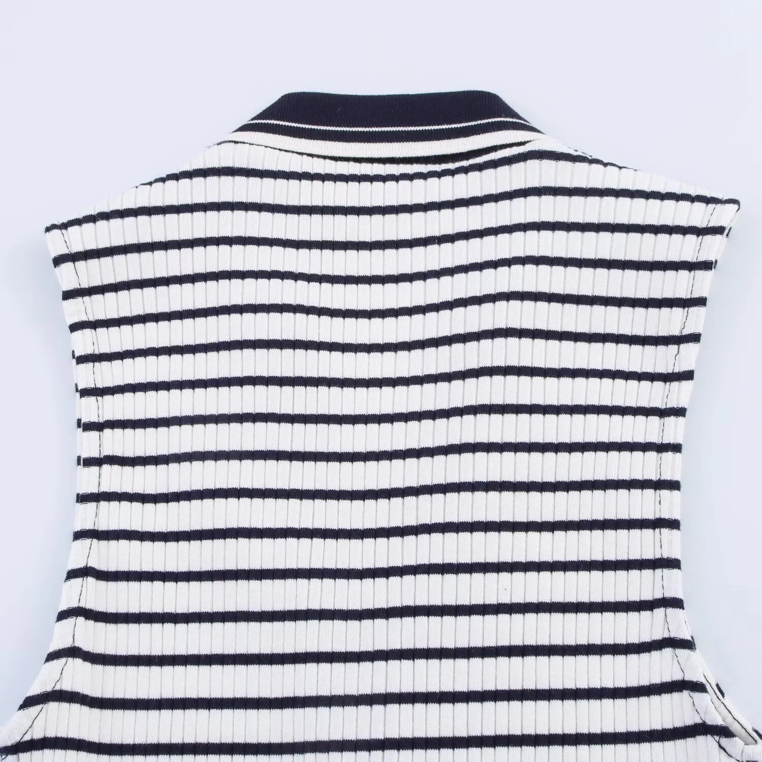 Summer New Fashion Style Ribbed Sleeveless Polo Collar T-shirt Sports Style Polo Shirt Vest Top Women's Clothing