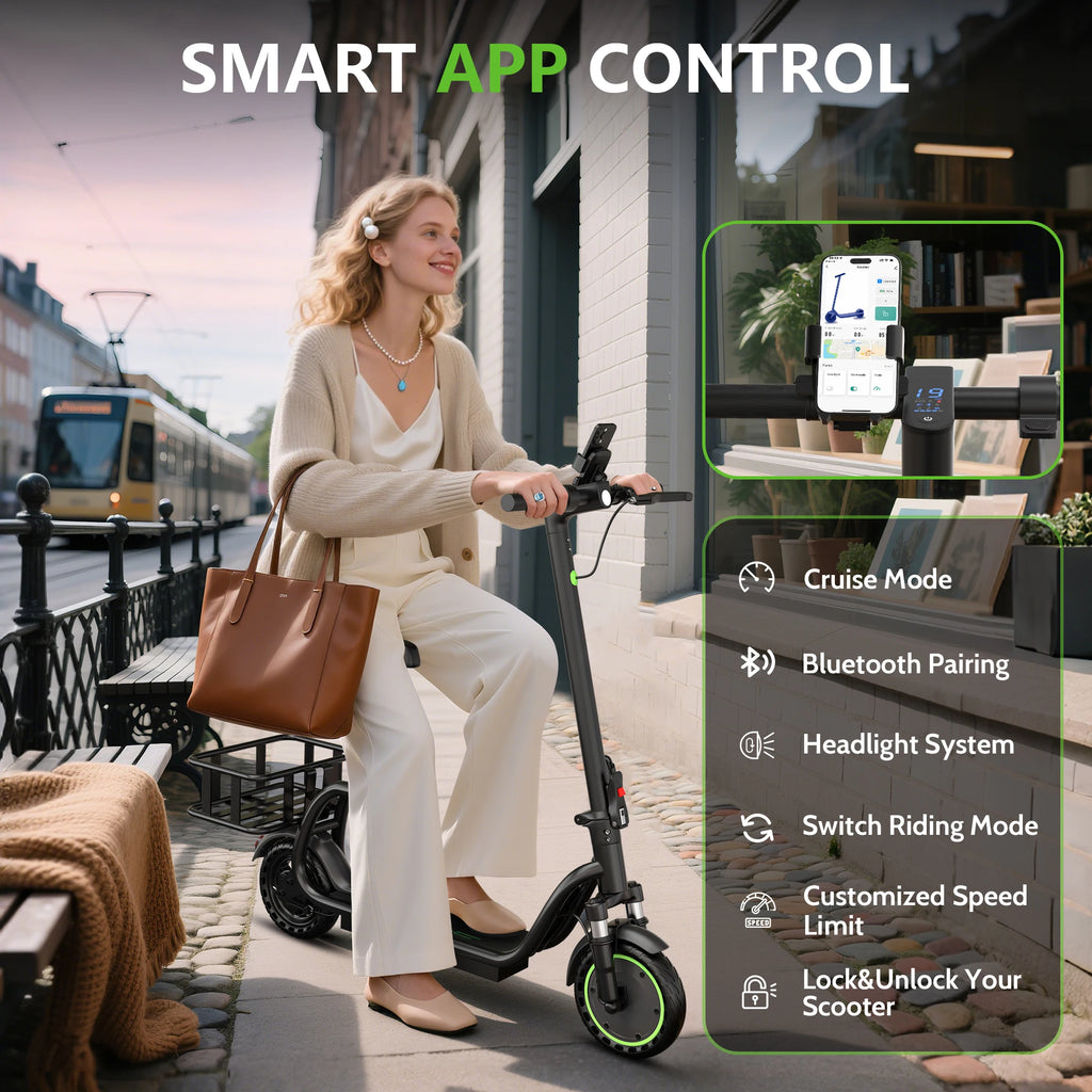 AOVOPRO ELECTRIC SCOOTER - 35 KM Range, Seat & Basket - Smart Rides