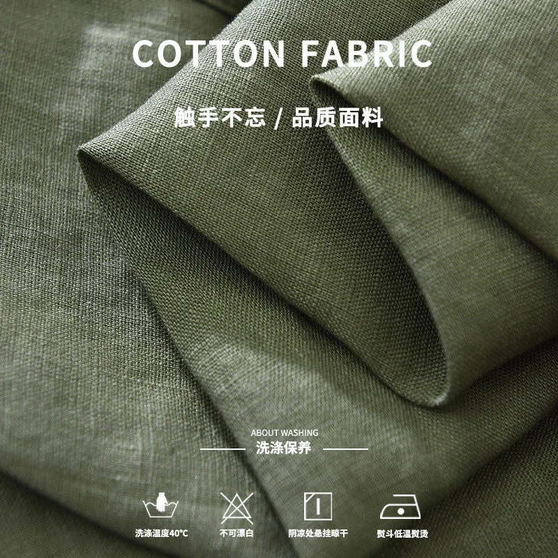 LINEN CASUAL SHIRT - Solid Colors, Long Sleeve - Easy Warm Days