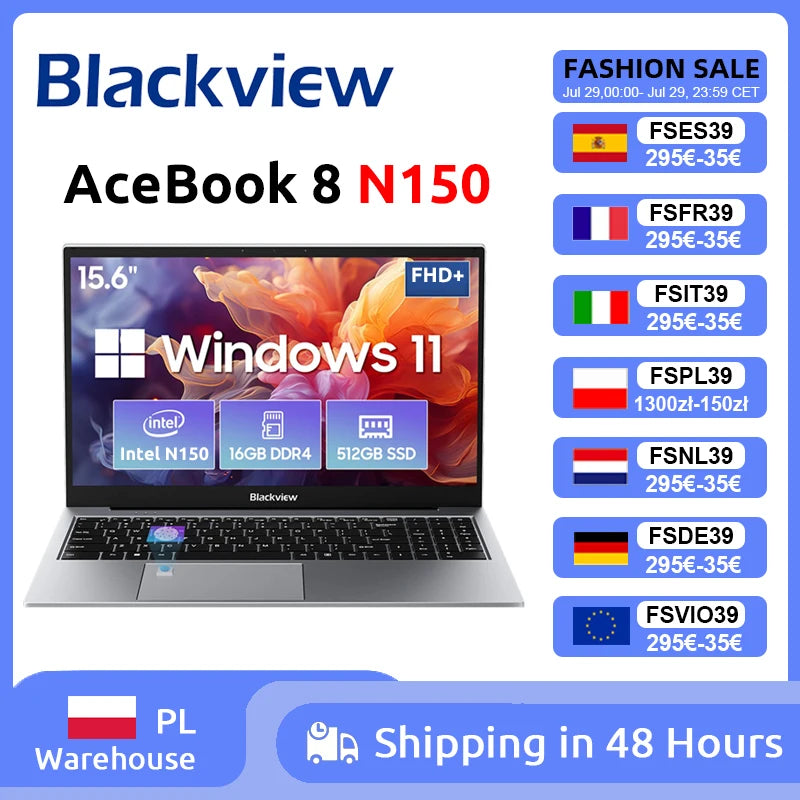 Blackview AceBook 8 - 15.6" FHD+ Portable Laptop for Work & Study