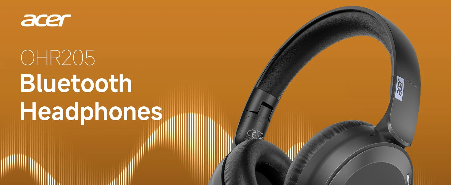 Acer OHR205 Wireless Headphones - Foldable Over-Ear, Multipoint