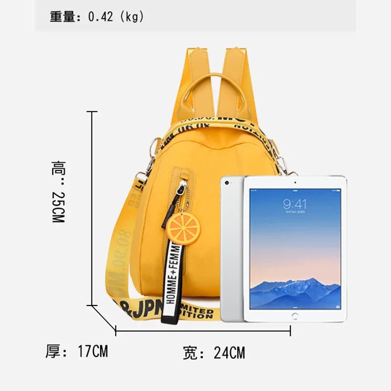 Women Backpack Yellow Casual Multifunction Travel Backpack