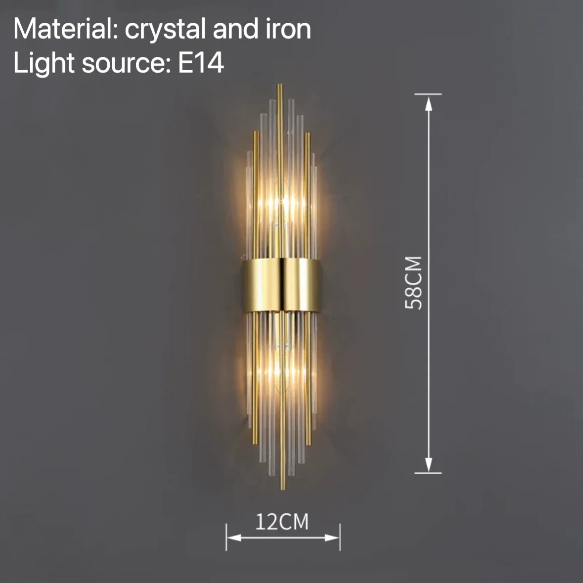 Crystal LED Wall Sconce – Black/Gold, 2 Styles, S/L