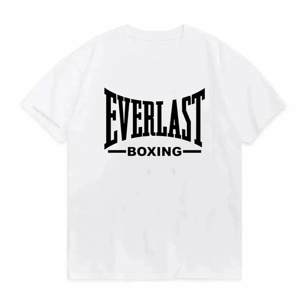 EVERLAST BOXING Logo T-shirt and Women's Round Neck Printed Summer T-shirt Harajuku Street Fashion Top