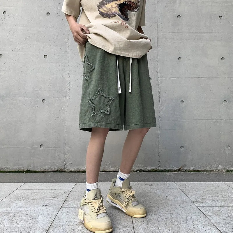 2024 Summer Shorts Men Loose Vintage Denim Basic Simple Hot Sale High Waist Leisure Ulzzang Streetwear Shorts