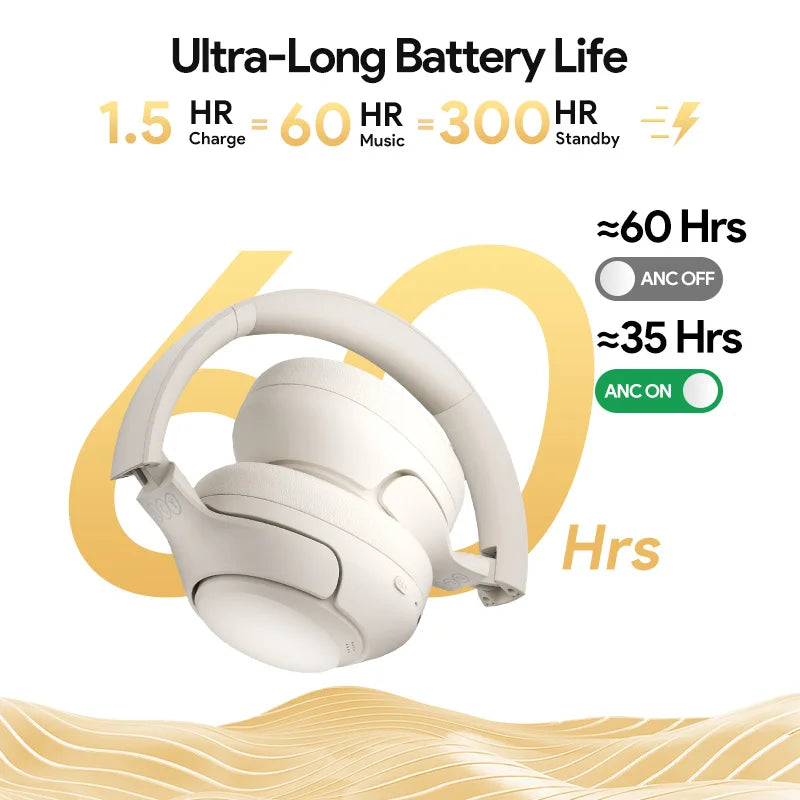 QCY H3 ANC Wireless Headphones BT 5.4 Hi-Res 43dB