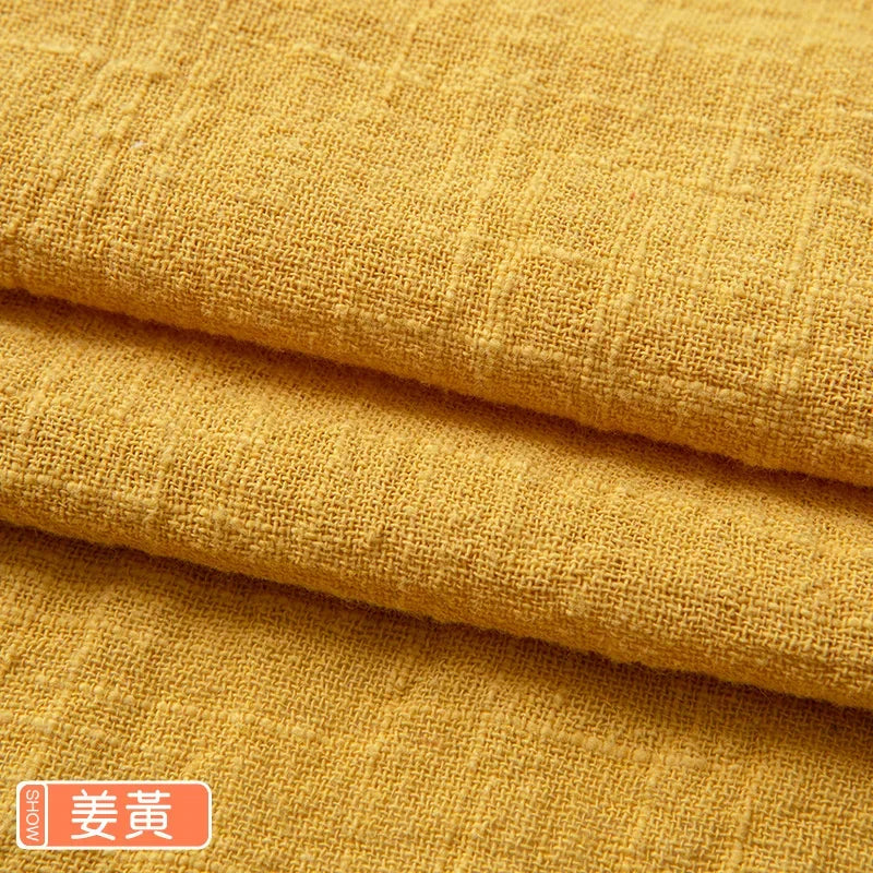 Soft Thin Linen Cotton Fabric Solid Color Organic Material Pure Natural Flax For Sewing Handmade Clothes Patchwork Fabric