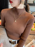 Mock Neck Slim Knit Top