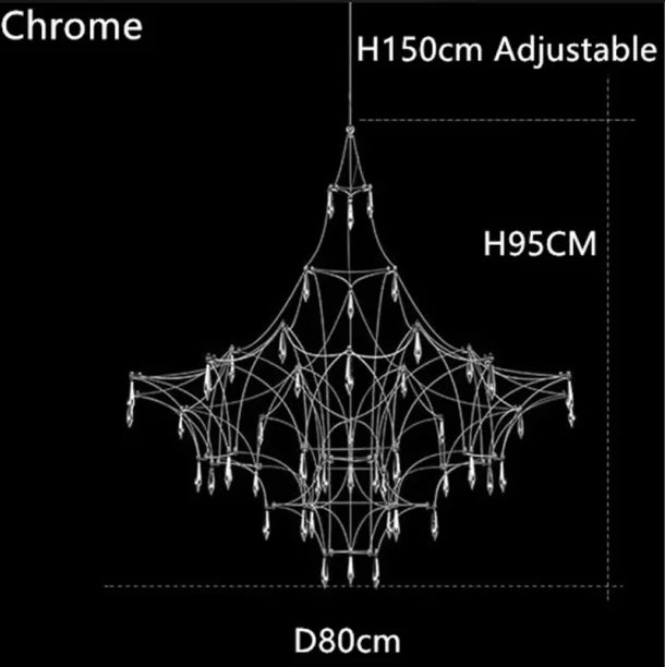 Starry Sky Pendant Light – Gold/Chrome, 40–120cm, Dimmable