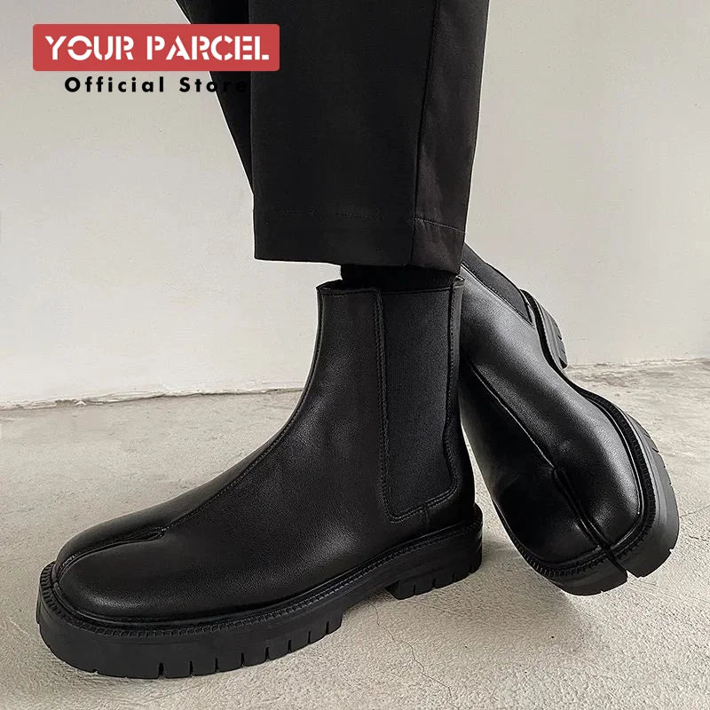 Chelsea Boots - Slip-On Round Toe Low Heel Korean British Style - Men & Women