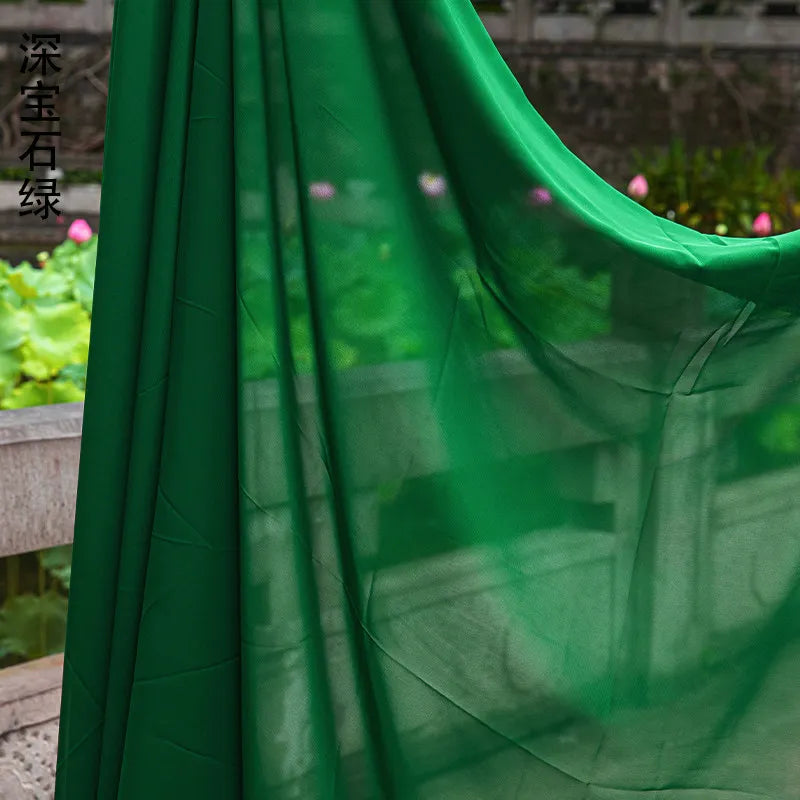 100D CHIFFON FABRIC BY THE METER - Soft Woven Sheer, 55 Colors - Make It Yours