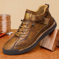 HIGH STITCH - Men's Handmade High-Top Casual Ankle Boots - Breathable Leather
