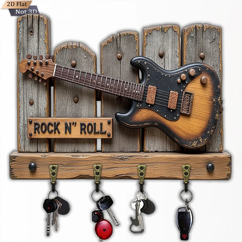 Guitar Key Holder - Wooden - Music Room