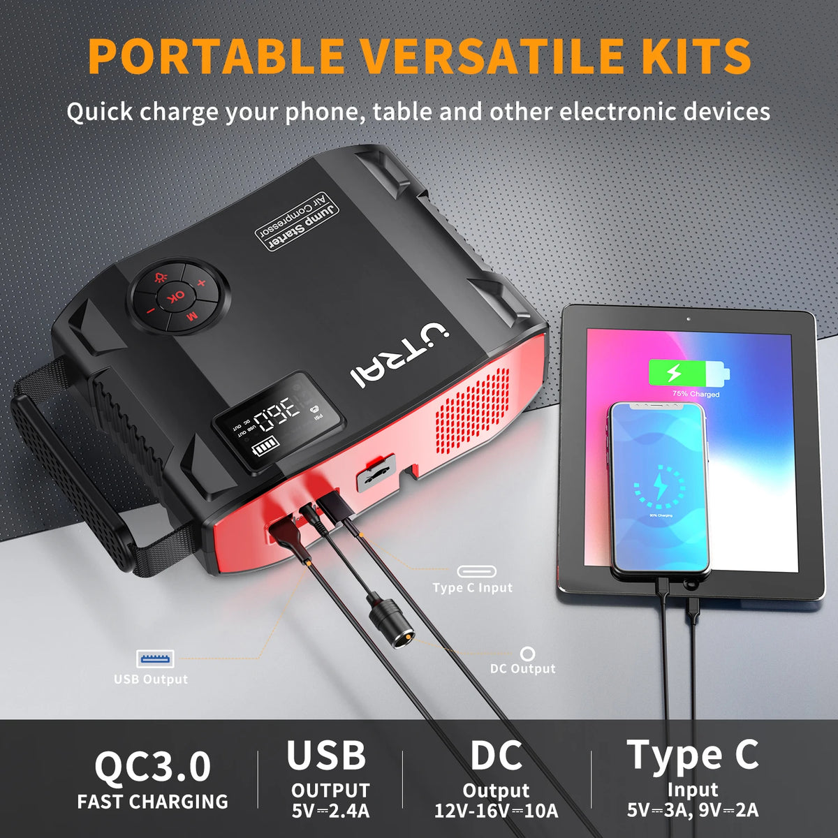 Jstar 5 Jump Starter - 2000A & Tire Pump - Road-Trip Backup