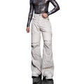 LEATHER STRAIGHT - Men's Distressed White Faux Leather Straight Pants - XS–XL
