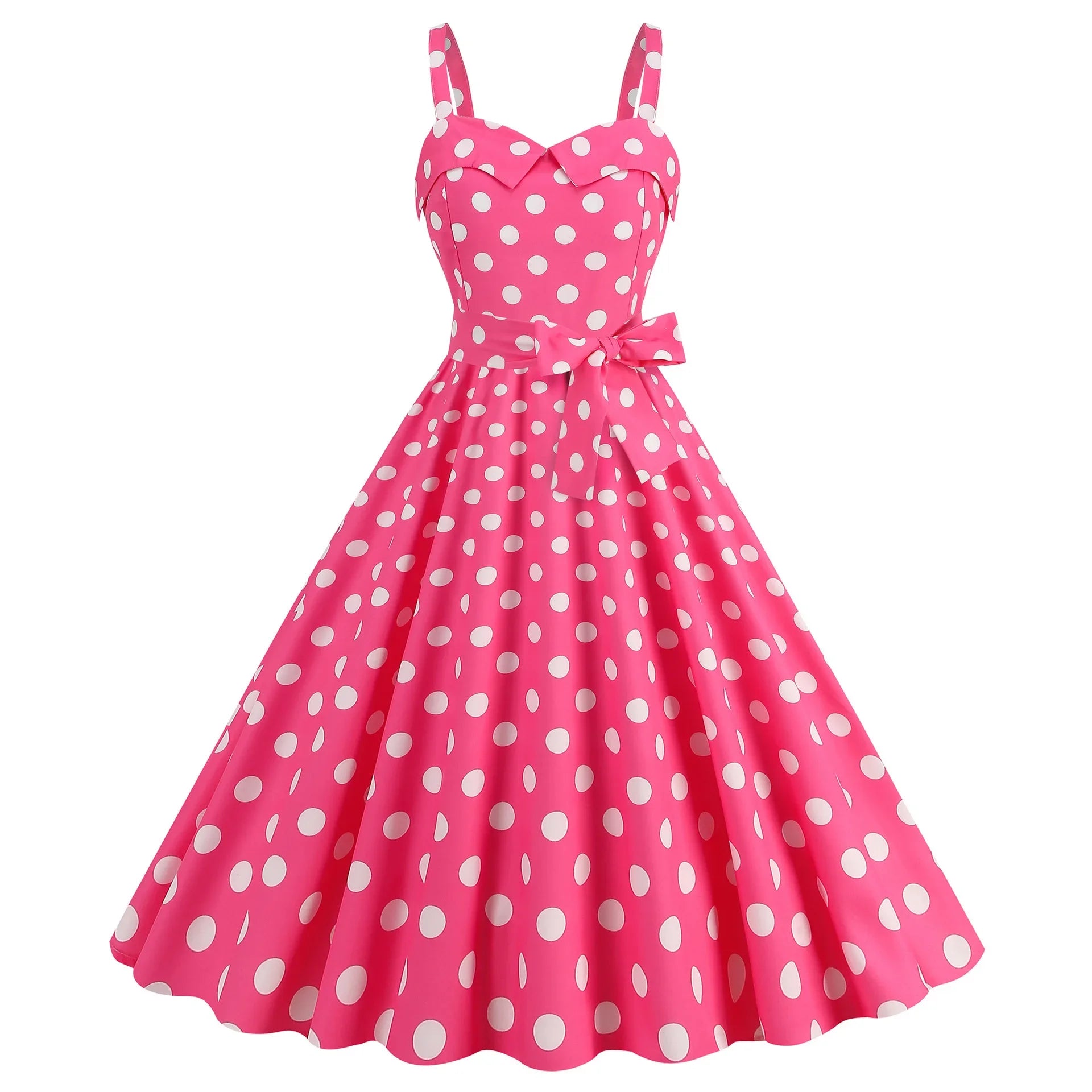 Vintage Classical Polo Dot Printed Dress Women's Sexy Sling Strap Wrap Chest Dress Valentine's Day Streetwear Spring Summer