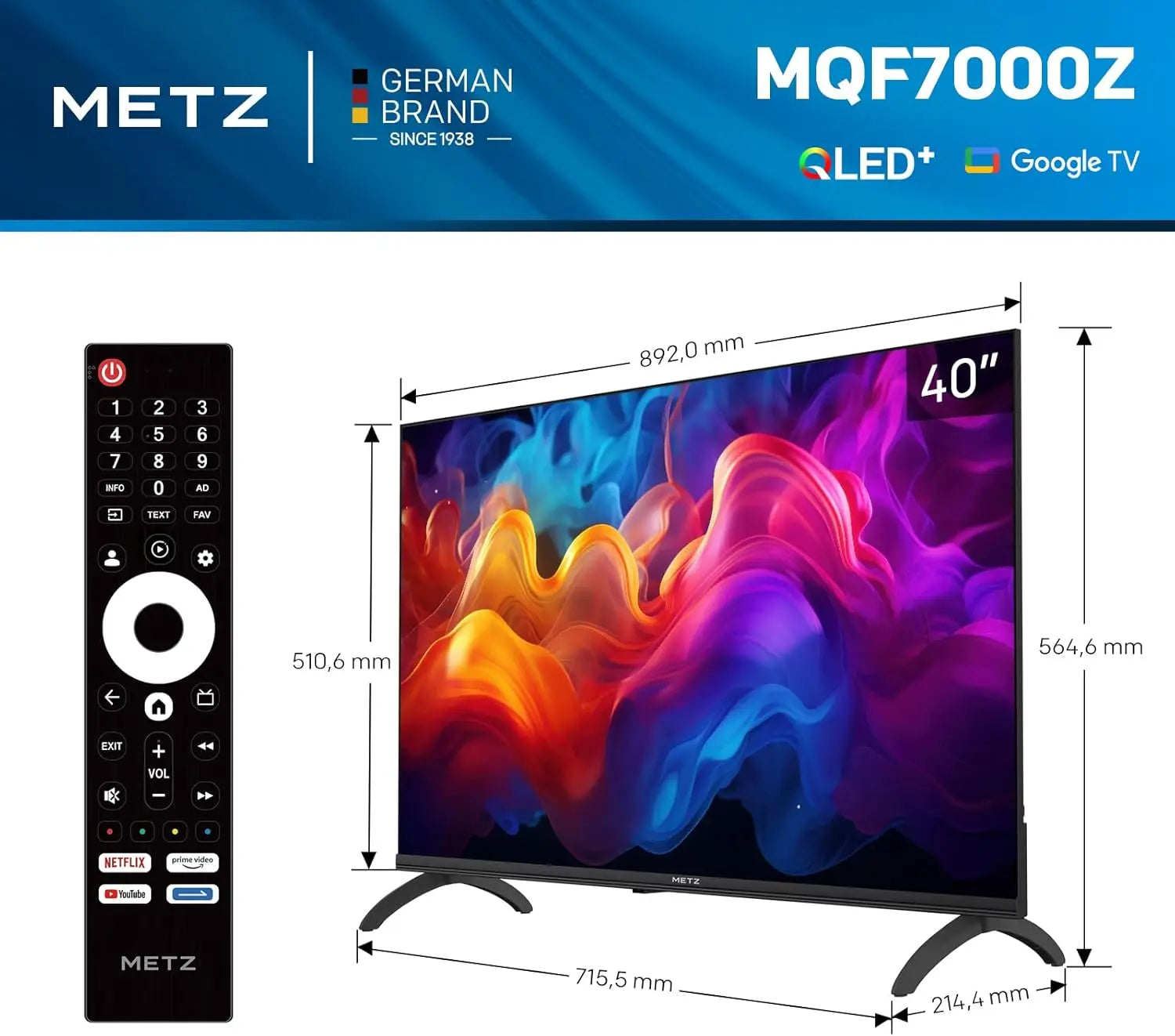 METZ 32MQF7030Z QLED Google TV 32 Inch