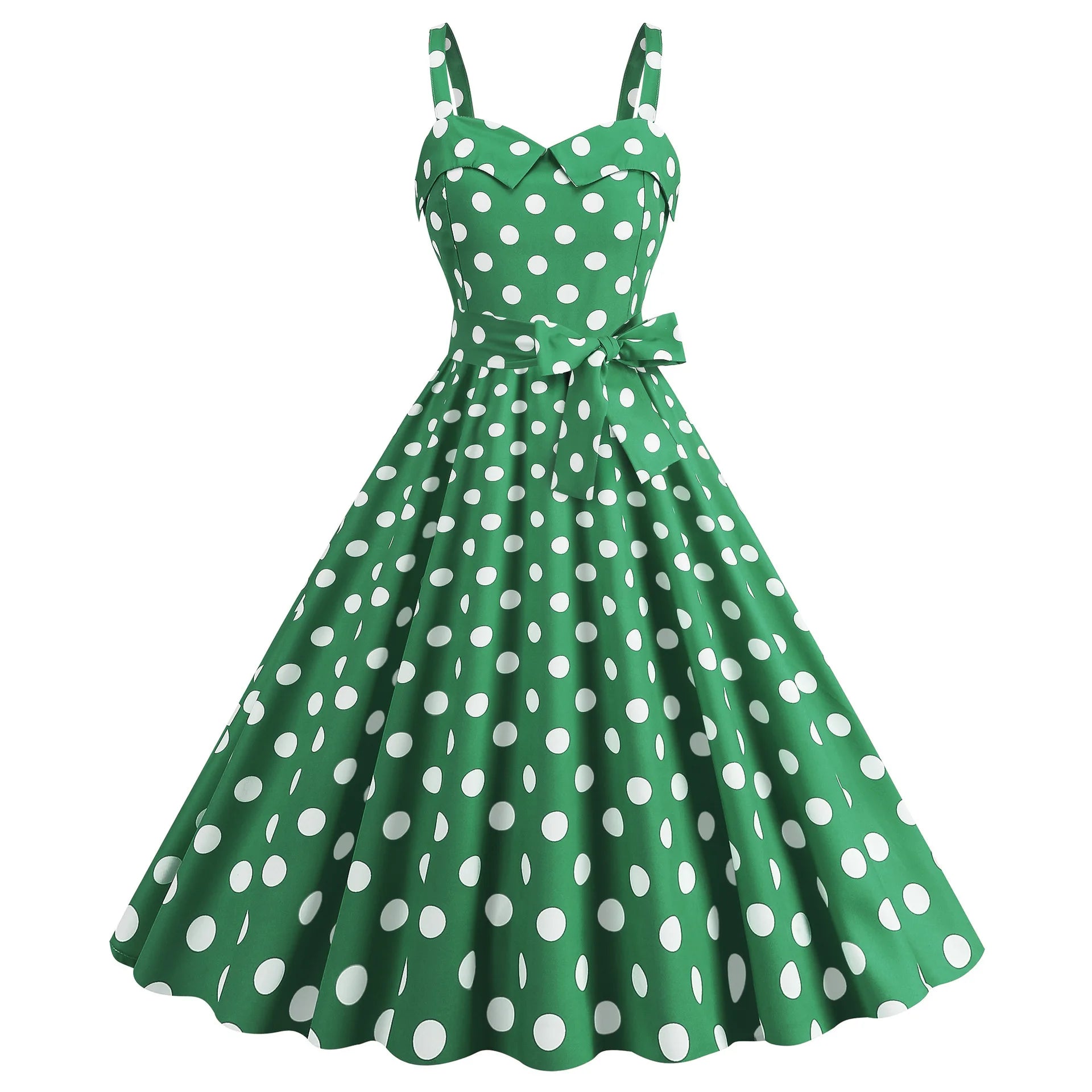 Vintage Classical Polo Dot Printed Dress Women's Sexy Sling Strap Wrap Chest Dress Valentine's Day Streetwear Spring Summer