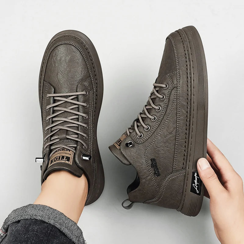 BRIT STEP - Men's Breathable Casual Leather Shoes - Handmade Platform