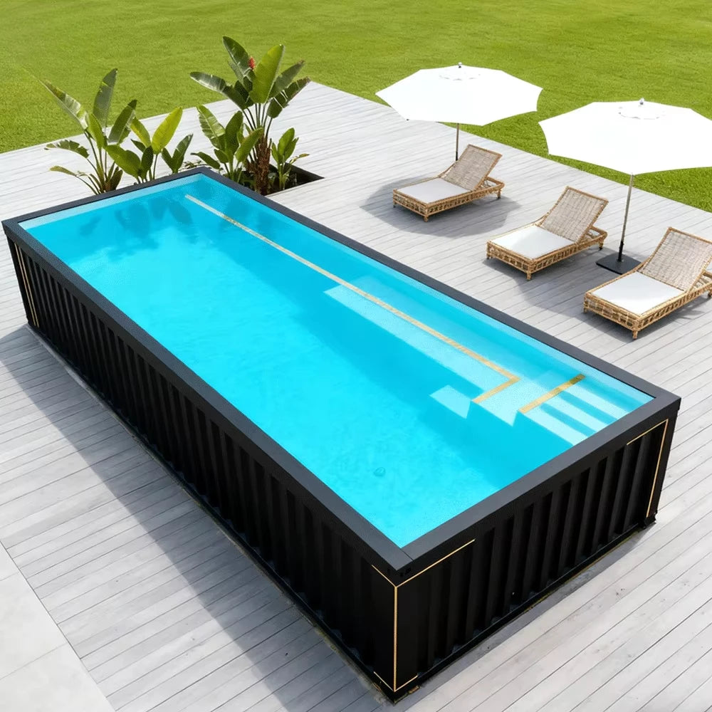 FIBERGLASS CONTAINER POOL - Prefab Outdoor Design - In-Ground or Above-Ground