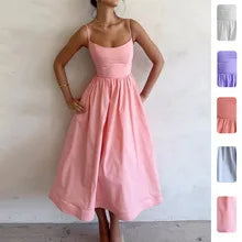 2026Spring new women's clothing Cross-border European and American dresses Fashionable and sexy printed strap long dress