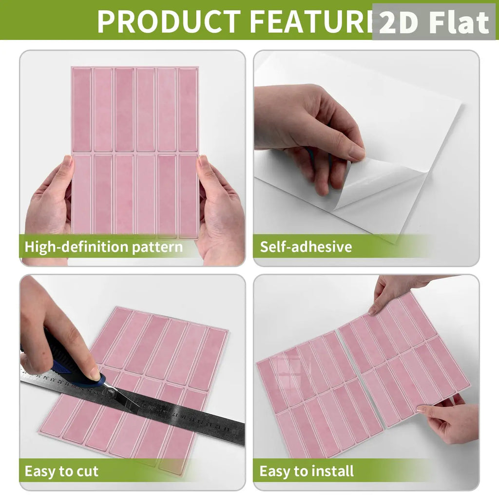 PEEL & STICK TILE STICKERS - PVC - Kitchen & Backsplash Decor