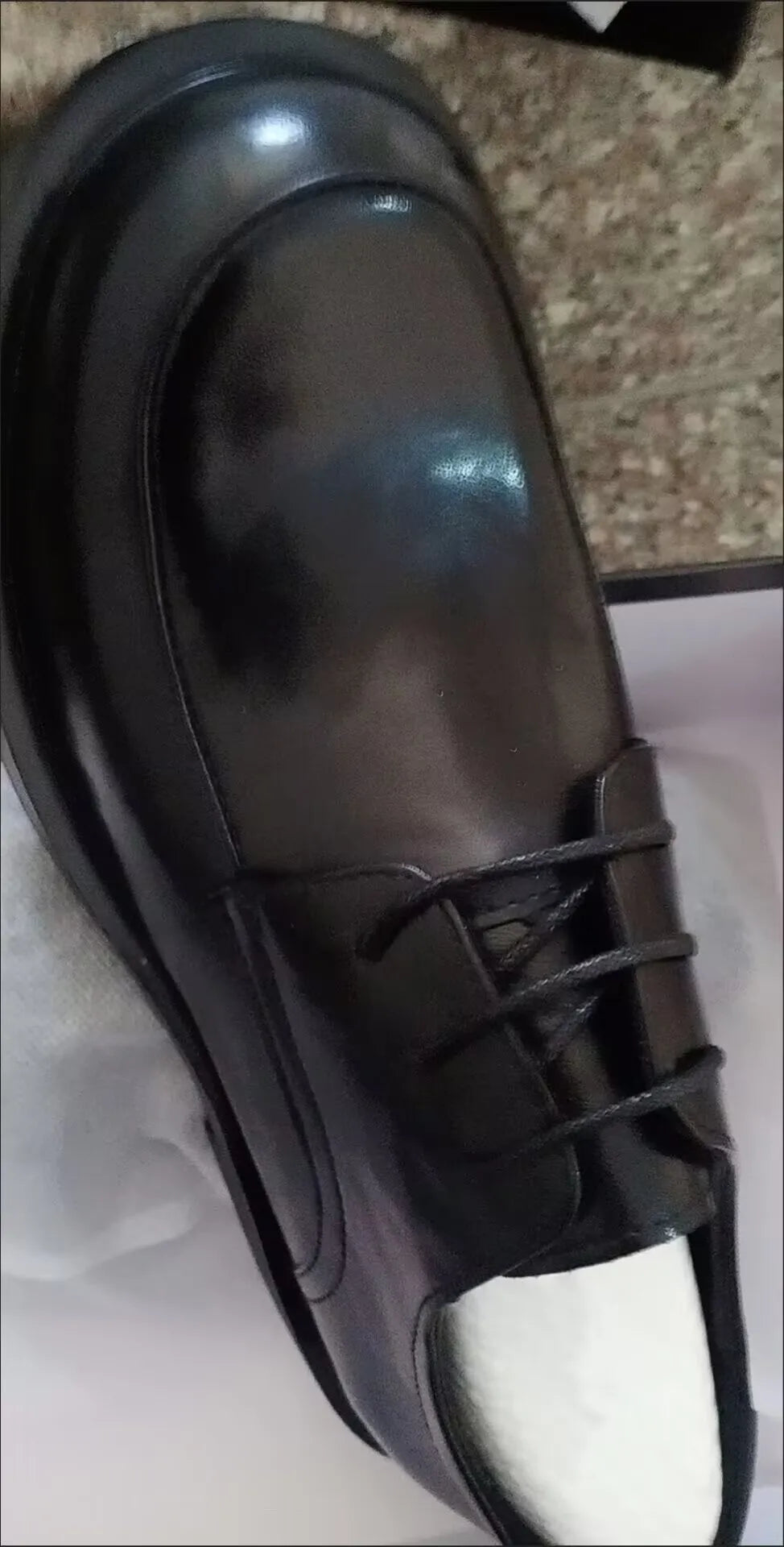 Men's Genuine Cowhide Derby Shoes - Thick Sole Round Toe Slip-On Business Casual